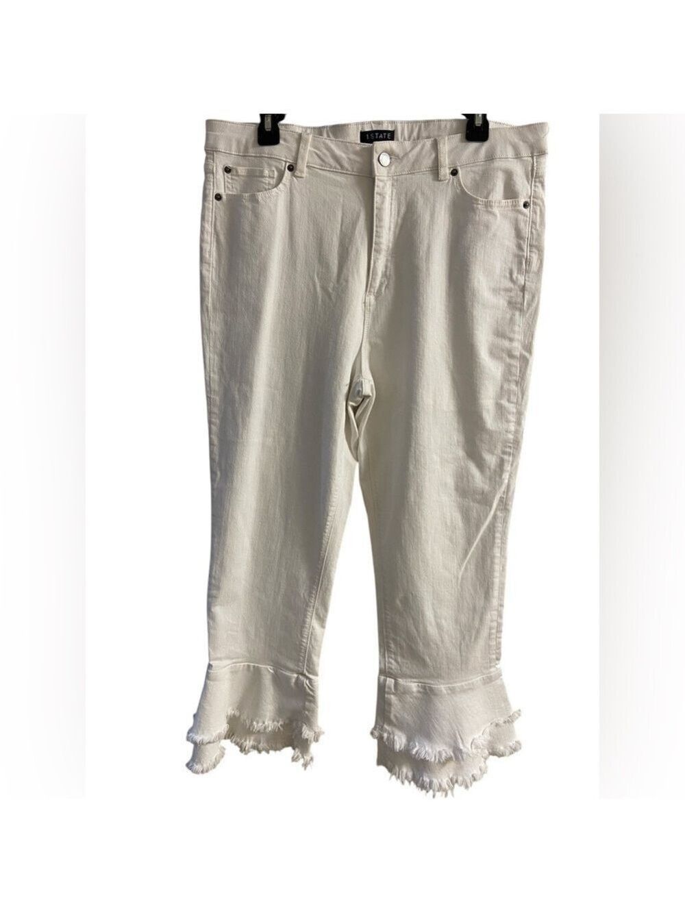 1.‎ State jeans white flare leg boho stretchy Sz 32